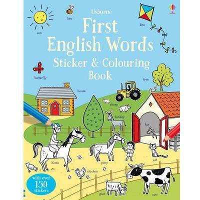 First English Words Sticker & Colouring Book
