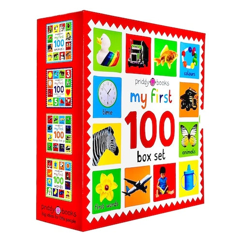 My First 100 Box Set 4 Books Collection (First 100 Words, Numbers Colors Shapes, First 100 Animals & First 100 things that Go)